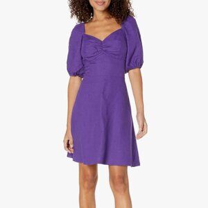 Women's Royal Purple Linen Mini Dress, Size XS NWT, Garden Party, Romantic